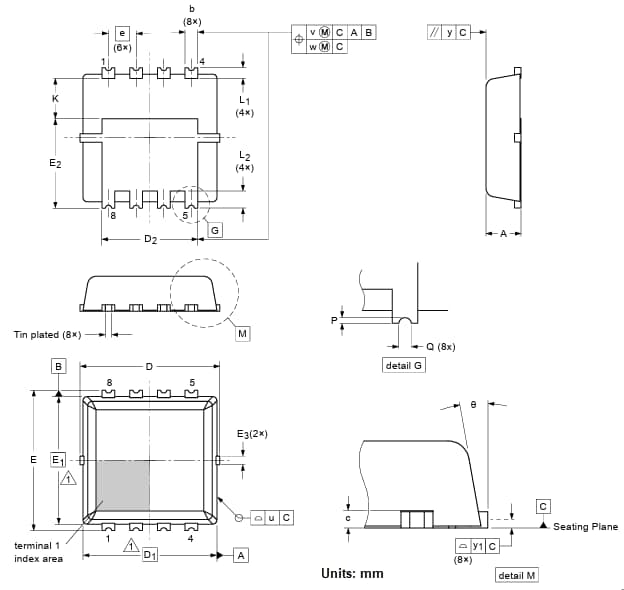 Mechanical Drawing - Nexperia BUK6Q66-60PJ MOSFET